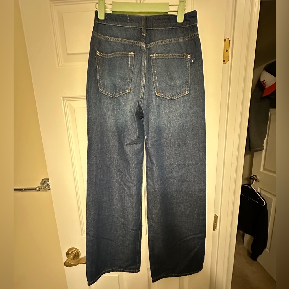 Anthropologie Pilcro The Annie Dark Blue Wide Leg Jeans - Size 25 - Picture 7 of 15